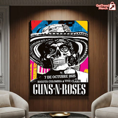 Guns N’ Roses Bogotá Colombia 2025 Poster Canvas Wall Art – Vive Claro Concert Limited Edition - Get Trend Merch
