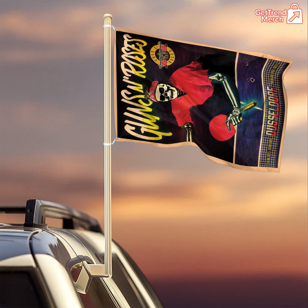 Guns N’ Roses Düsseldorf 2025 Skeleton Ping Pong House Flag – Official Concert Tour Outdoor Banner - Get Trend Merch