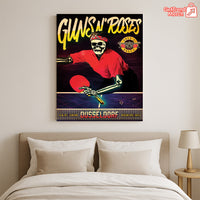 Guns N’ Roses Düsseldorf 2025 Skeleton Ping Pong Poster Canvas – Tour Exclusive Art - Get Trend Merch