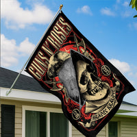 Guns N' Roses World Tour 2025 Hradec Králové June 15 Concert Skull Rose Art 2-Sided House Flag - Get Trend Merch