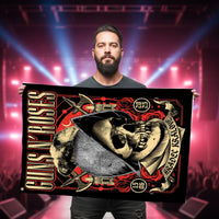 Guns N' Roses World Tour 2025 Hradec Králové June 15 Concert Skull Rose Art 2-Sided House Flag - Get Trend Merch