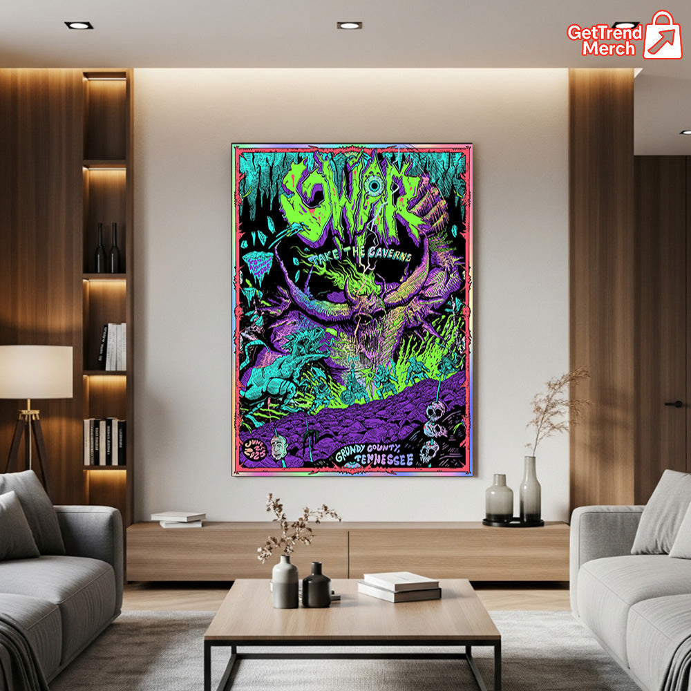 GWAR The Caverns Tennessee Poster Canvas – June 21, 2025 Concert Art by Cody Carpenter