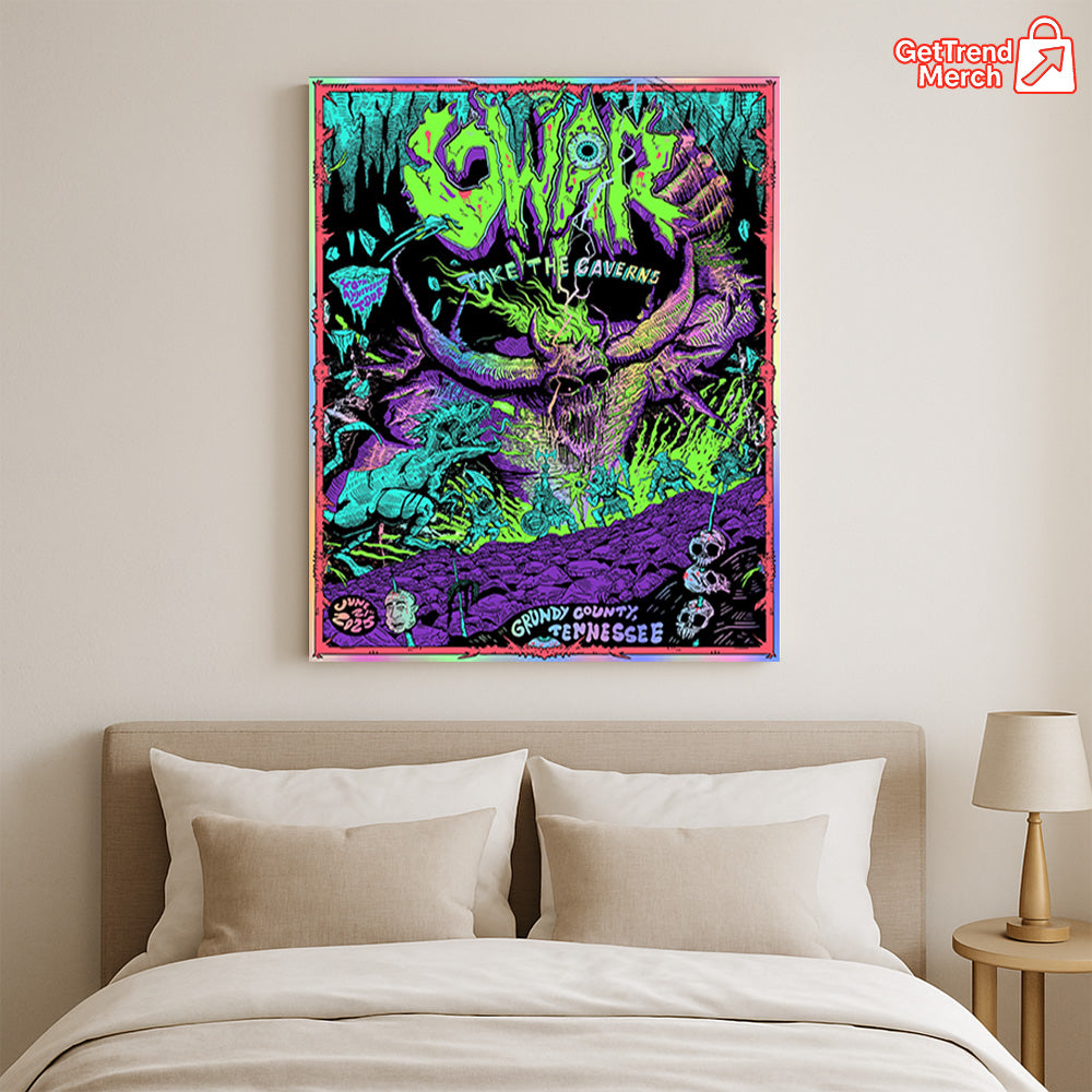 GWAR The Caverns Tennessee Poster Canvas – June 21, 2025 Concert Art by Cody Carpenter