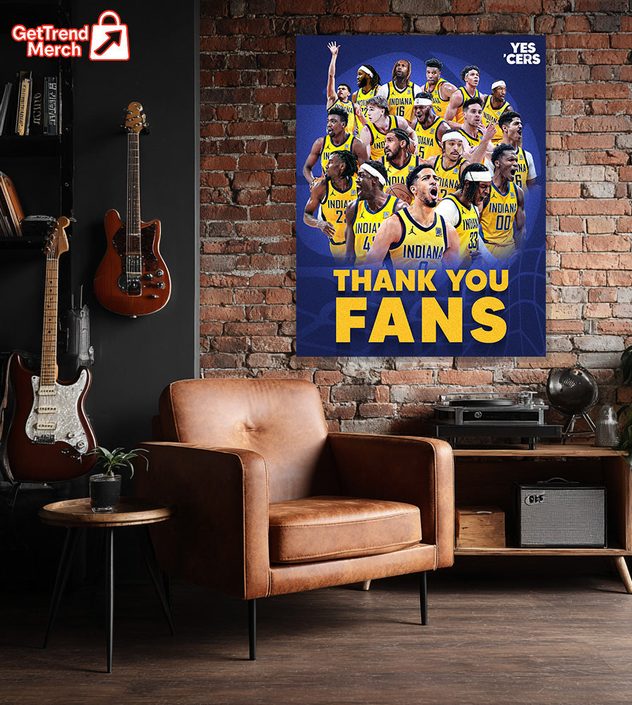 Indiana Pacers 2025 Thank You Fans Poster Canvas – Basketball Team Tribute Wall Art - Get Trend Merch