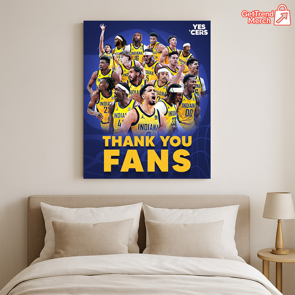 Indiana Pacers 2025 Thank You Fans Poster Canvas – Basketball Team Tribute Wall Art - Get Trend Merch