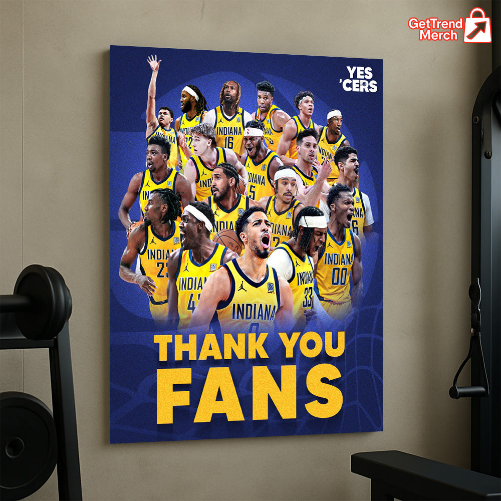 Indiana Pacers 2025 Thank You Fans Poster Canvas – Basketball Team Tribute Wall Art - Get Trend Merch