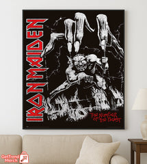 Iron Maiden “The Number of the Beast” Poster | Eddie Devil Puppet Art Print – Classic Heavy Metal Canvas Wall Decor