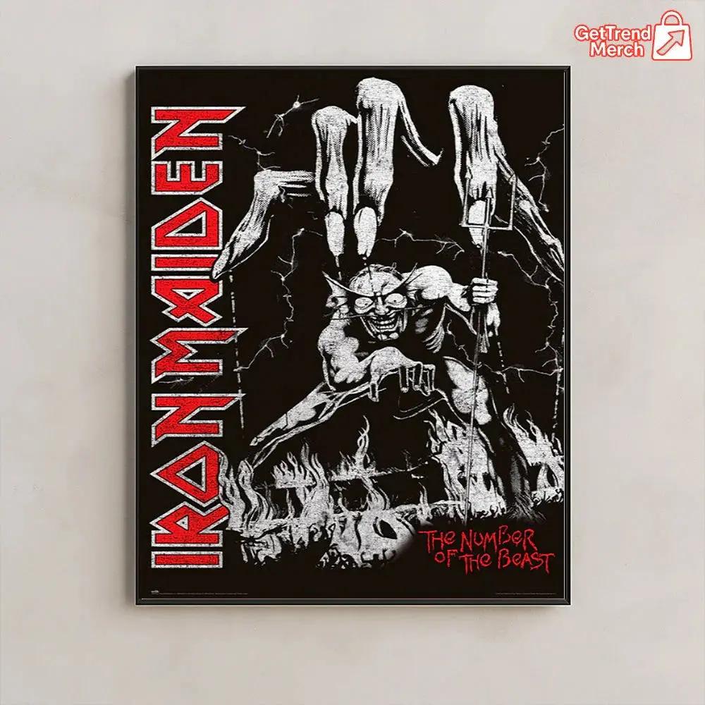 Iron Maiden “The Number of the Beast” Poster | Eddie Devil Puppet Art Print – Classic Heavy Metal Canvas Wall Decor - Get Trend Merch