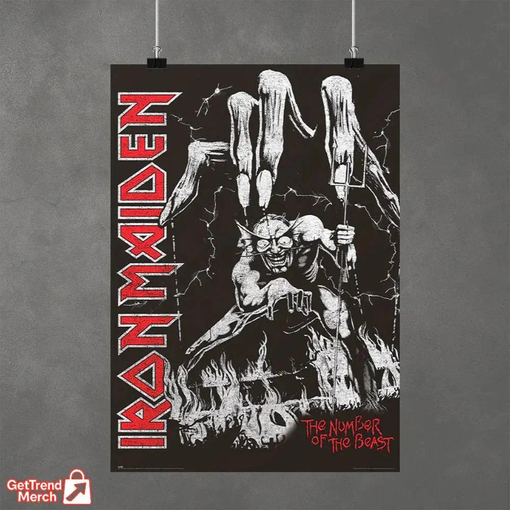 Iron Maiden “The Number of the Beast” Poster | Eddie Devil Puppet Art Print – Classic Heavy Metal Canvas Wall Decor - Get Trend Merch