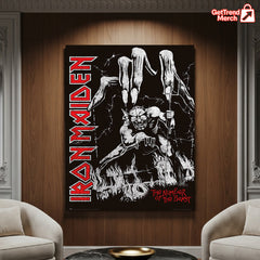 Iron Maiden “The Number of the Beast” Poster | Eddie Devil Puppet Art Print – Classic Heavy Metal Canvas Wall Decor