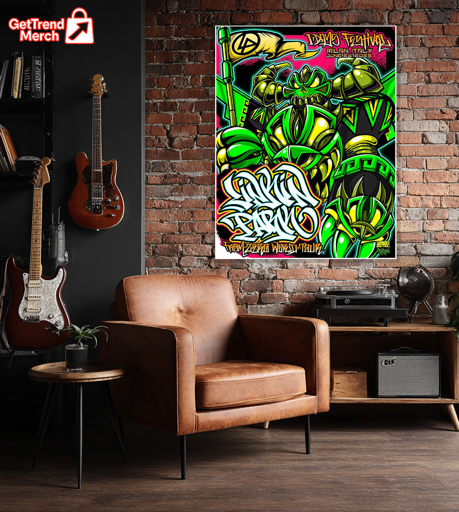 Linkin Park From Zero World Tour Milan June 24, 2025 Poster Canvas – Urban Aztec Limited Edition Art - Get Trend Merch