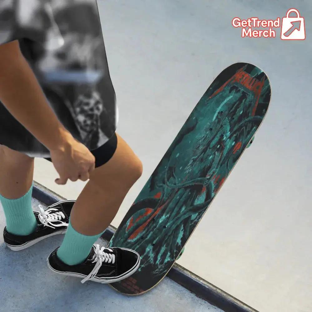 Metallica 2025 M72 Tour Skateboard Deck | Cthulhu Reaper Art – Limited Edition North America Drop - Get Trend Merch