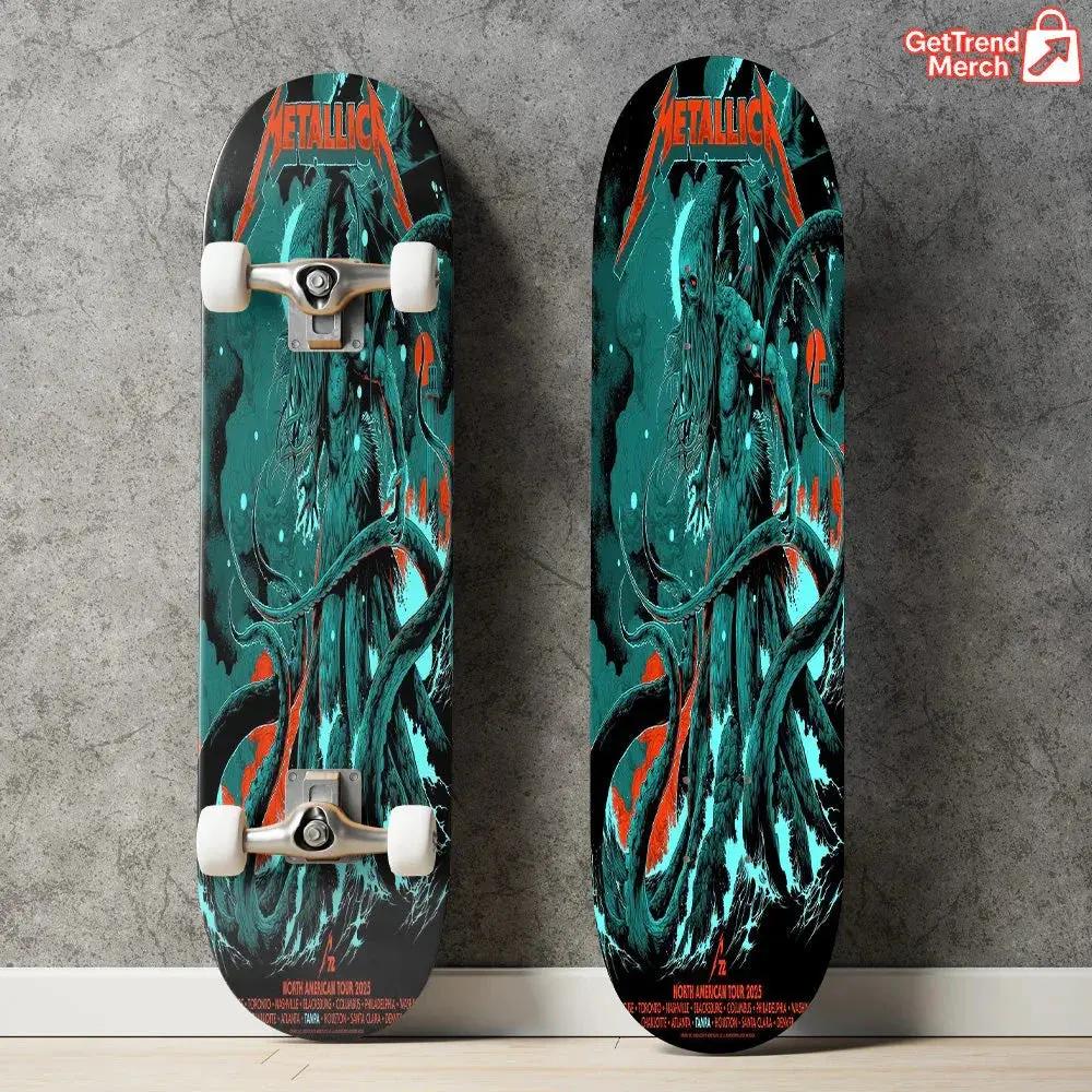 Metallica 2025 M72 Tour Skateboard Deck | Cthulhu Reaper Art – Limited Edition North America Drop - Get Trend Merch