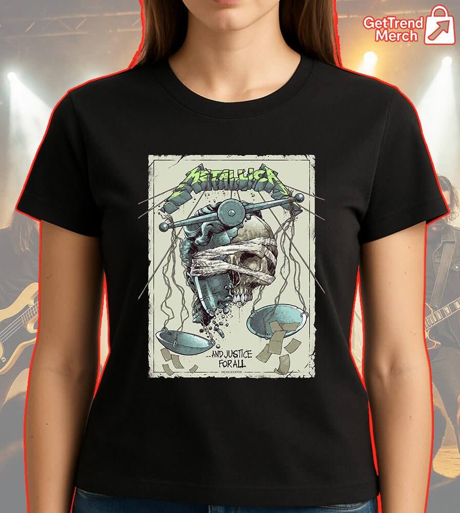 Metallica …And Justice For All Limited Edition T-Shirt – 1988 Album Inspired Tee - Get Trend Merch