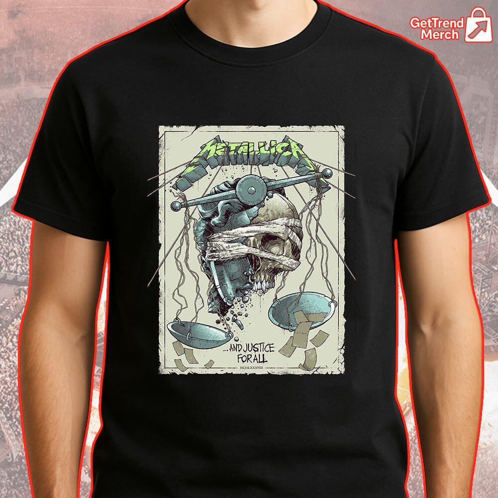 Metallica …And Justice For All Limited Edition T-Shirt – 1988 Album Inspired Tee - Get Trend Merch