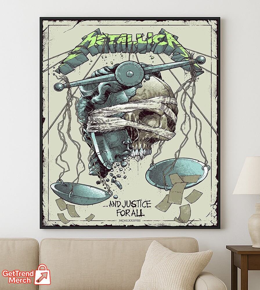 Metallica …And Justice For All Poster Canvas Wall Art – 1988 Album Limited Edition Print - Get Trend Merch