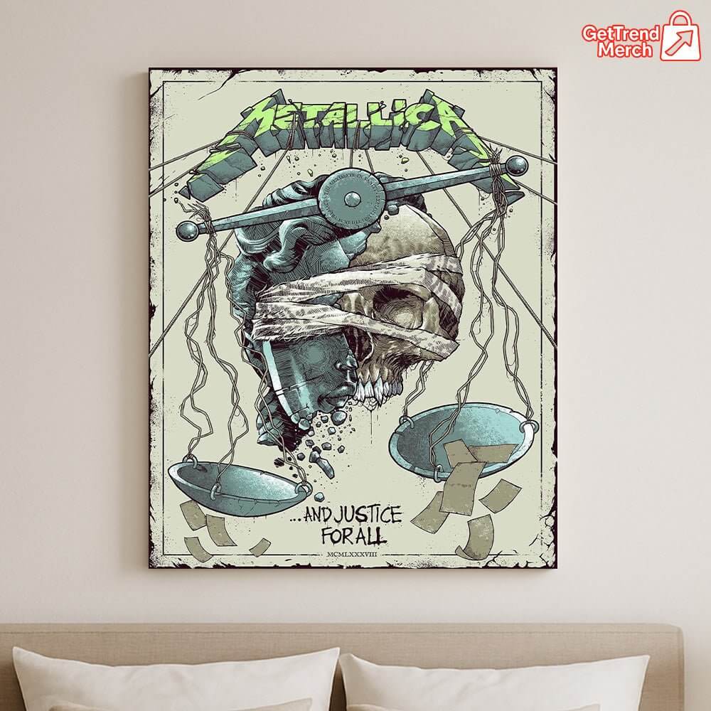 Metallica …And Justice For All Poster Canvas Wall Art – 1988 Album Limited Edition Print - Get Trend Merch