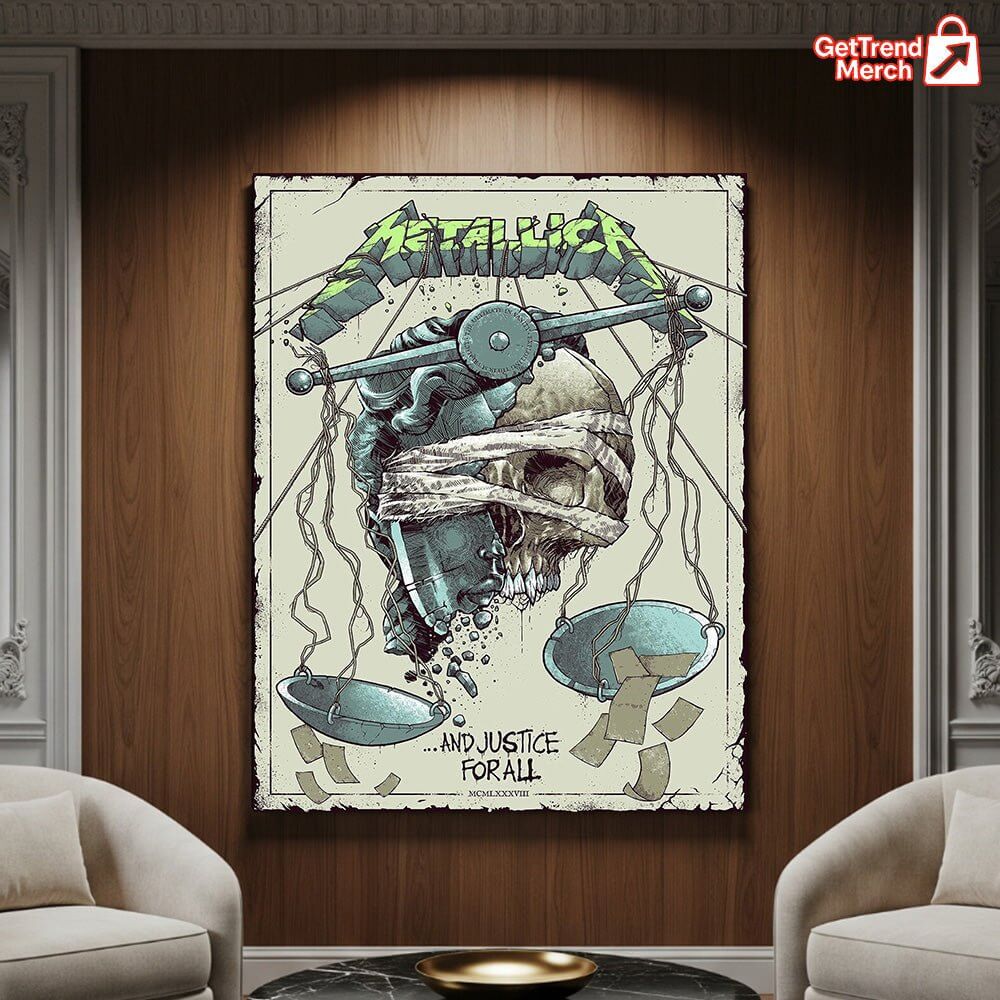 Metallica …And Justice For All Poster Canvas Wall Art – 1988 Album Limited Edition Print - Get Trend Merch