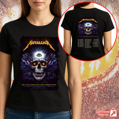 Metallica Charlotte 2025 Third Eye Skull T-Shirt | M72 Tour Official Tee – May 31 at Bank of America Stadium
