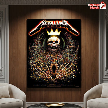 Metallica Charlotte Pop-Up Shop Poster – M72 World Tour 2025 Exclusive Art – North Carolina Canvas Wall Art - Get Trend Merch