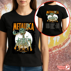 Metallica Concert Tour Load Era Until It Sleeps 2025 Skeleton Reaper Official Limited Edition Band T-Shirt