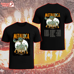 Metallica Concert Tour Load Era Until It Sleeps 2025 Skeleton Reaper Official Limited Edition Band T-Shirt