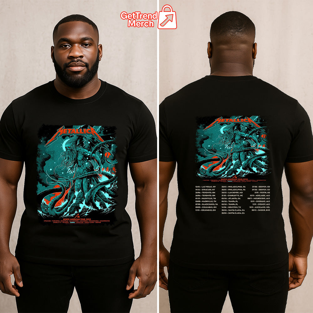 Metallica Concert Tour M72 North American Tour 2025 Cthulhu Sea Monster Official Band T-Shirt, Hoodie & Merch - Get Trend Merch