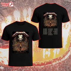 Metallica Concert Tour M72 North American Tour 2025 Skeleton King Crown Design Official Band T-Shirt