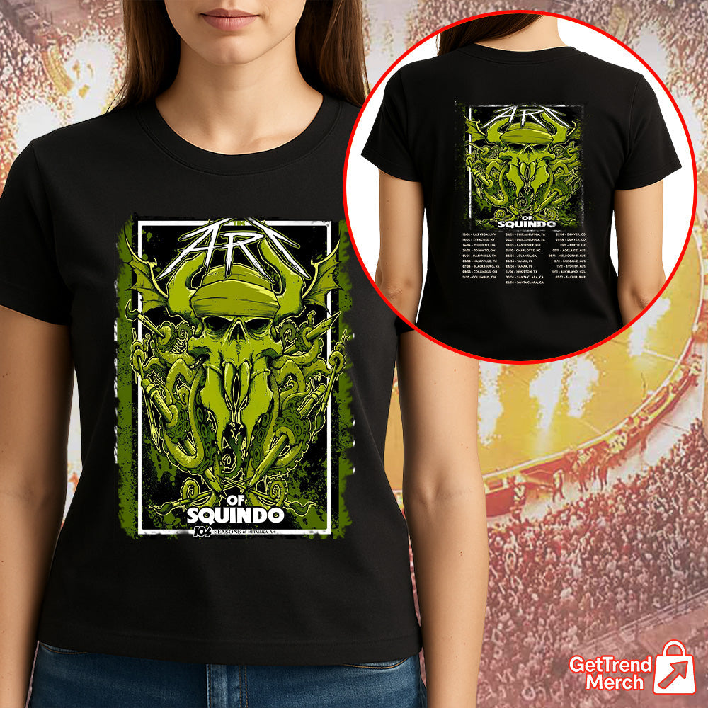Metallica Concert Tour M72 The Art of Squindo 2025 Bay Area Exhibit 104 Seasons Artist Drop Official Limited Edition T-Shirt