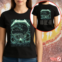 Metallica Concert Tour M72 World Tour April 19, 2025 Syracuse, NY Dragonstorm Official Band T-Shirt