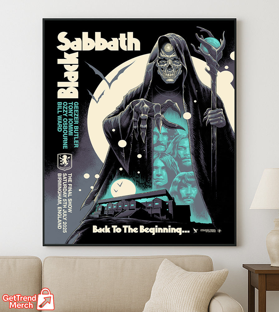 Metallica Concert Tour M72 World Tour July 5, 2025 Birmingham, England Villa Park Back To The Beginning Official Poster Canvas Wall Art