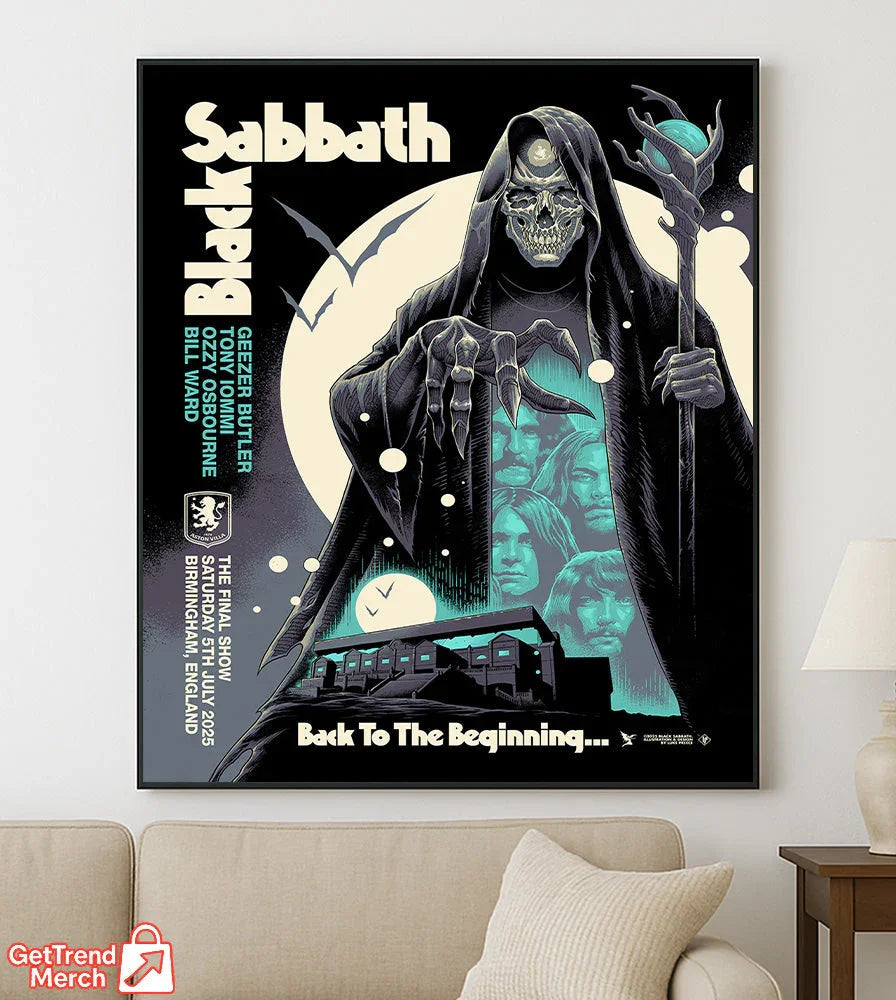 Metallica Concert Tour M72 World Tour July 5, 2025 Birmingham, England Villa Park Back To The Beginning Official Poster Canvas Wall Art - Get Trend Merch