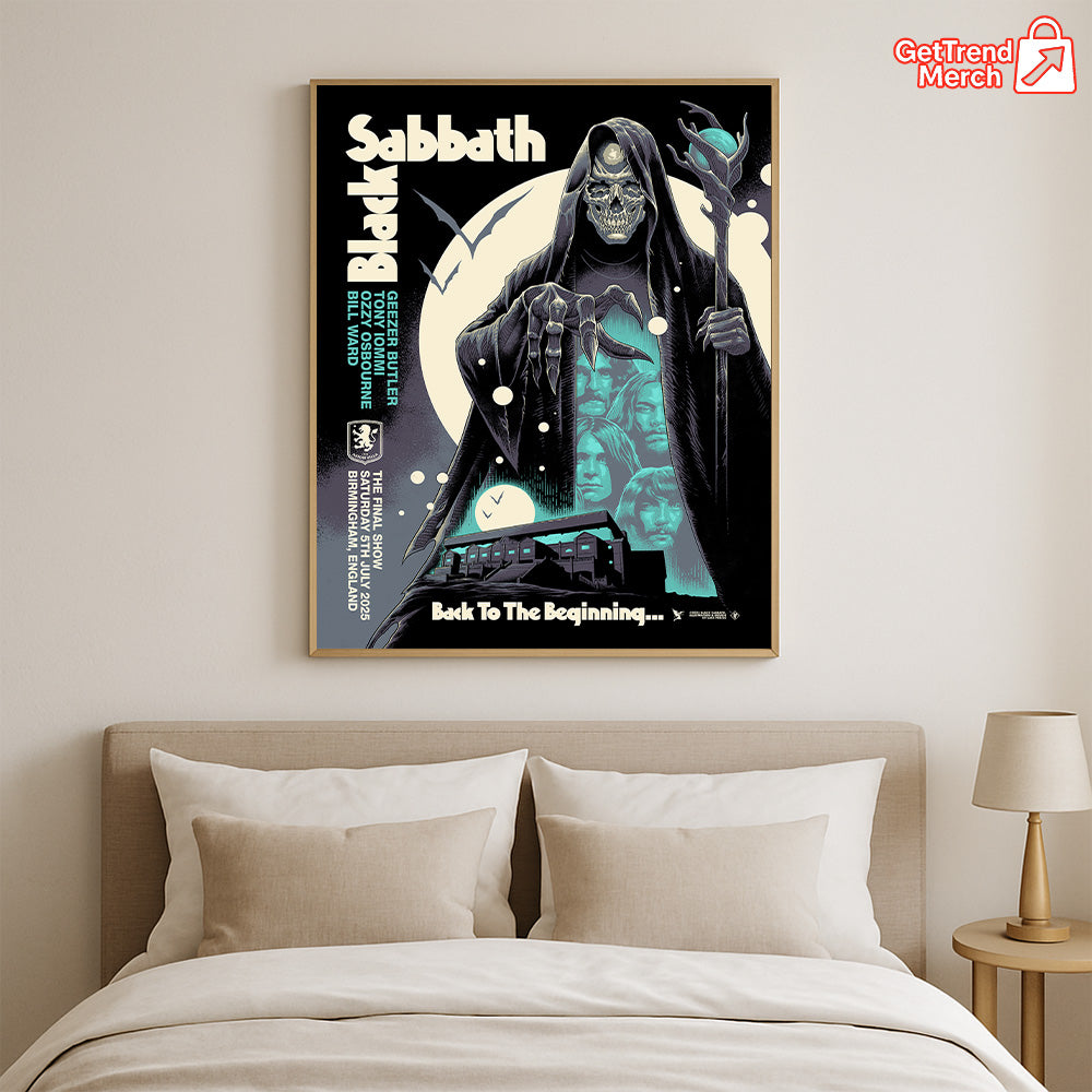 Metallica Concert Tour M72 World Tour July 5, 2025 Birmingham, England Villa Park Back To The Beginning Official Poster Canvas Wall Art