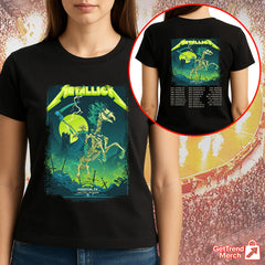 Metallica Concert Tour M72 World Tour June 14, 2025 Houston, TX Grim Reaper Horseman Skeleton Rider Official Band T-Shirt
