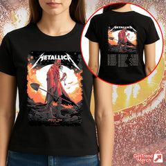 Metallica Concert Tour M72 World Tour June 14, 2025 Houston, TX NRG Stadium Death Reaper Official Band T-Shirt
