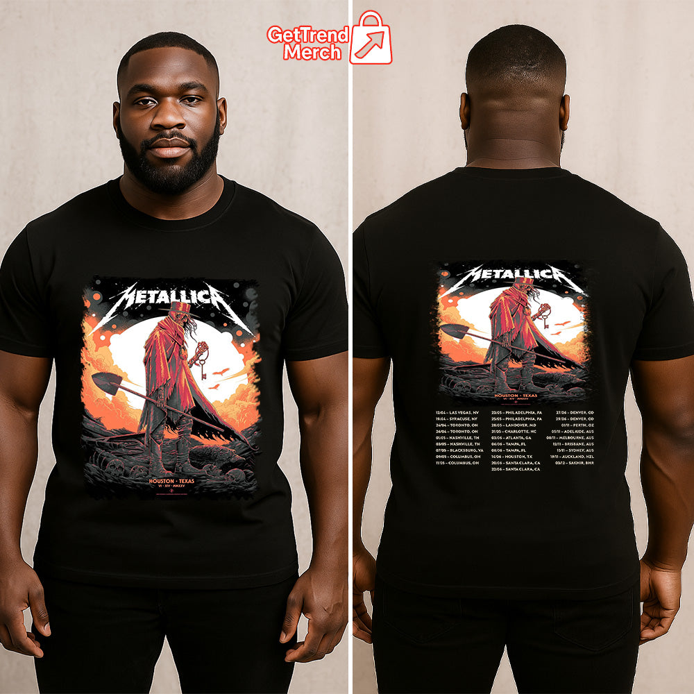 Metallica Concert Tour M72 World Tour June 14, 2025 Houston, TX NRG Stadium Death Reaper Official Band T-Shirt - Get Trend Merch