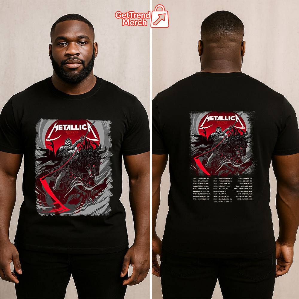 Metallica Concert Tour M72 World Tour June 27 & 29, 2025 Denver, CO Empower Field at Mile High Tonight In Denver Setlist Official T-Shirt by Becky Cloonan - Get Trend Merch