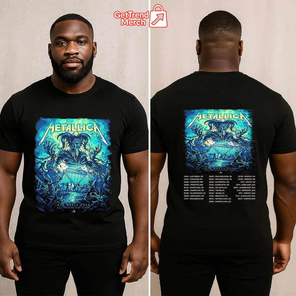 Metallica Concert Tour M72 World Tour June 3, 2025 Atlanta, GA Mercedes-Benz Stadium Demon Ram Apocalypse Official Band T-Shirt - Get Trend Merch