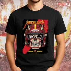 Metallica Concert Tour M72 World Tour May 28, 2025 Landover, MD Northwest Stadium Skull Football Helmet Official Band T-Shirt

