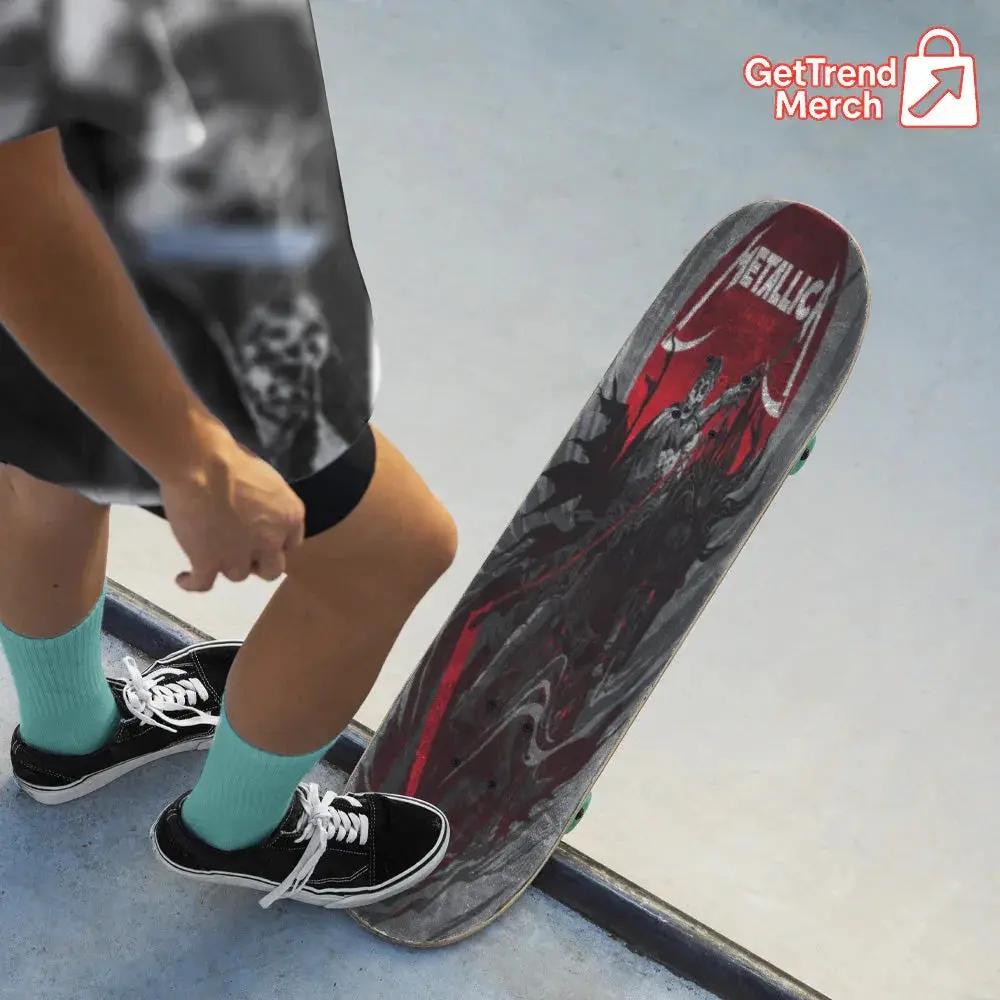 Metallica Denver 2025 Grim Rider Skateboard Deck | Limited Edition M72 Tour Art – June 27 & 29 Shows - Get Trend Merch