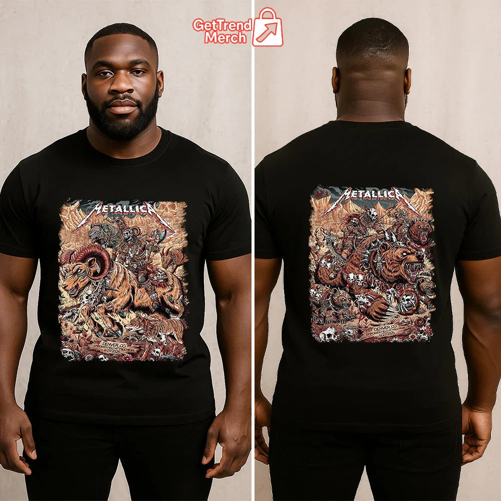 Metallica June 27 & June 29, 2025 Denver T-Shirt | Warbeast & Skull Warriors Tour Merch | M72 Limited Edition Concert Tee - Get Trend Merch