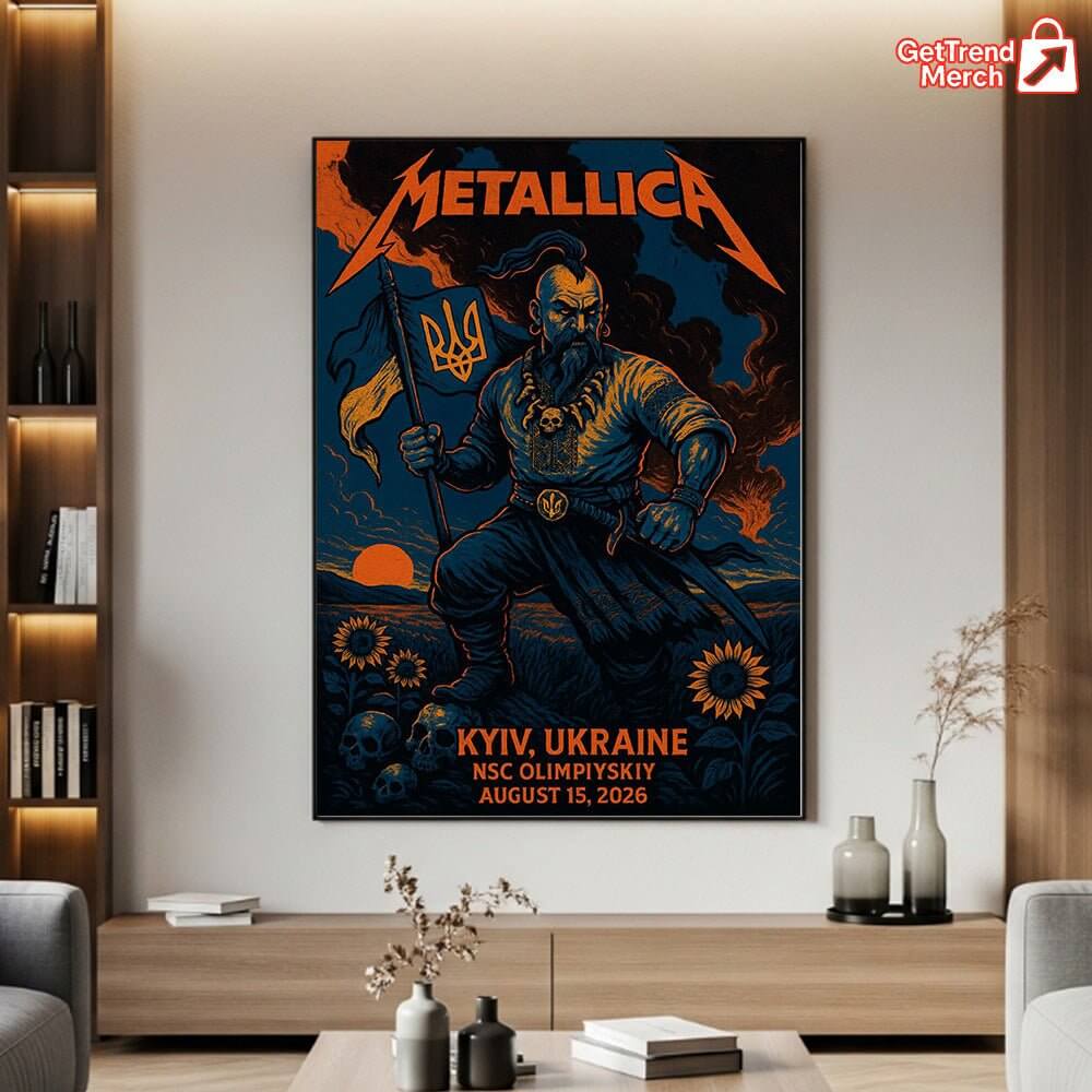 Metallica Kyiv Ukraine 2026 Poster Canvas Wall Art – NSC Olimpiyskiy Concert Exclusive - Get Trend Merch