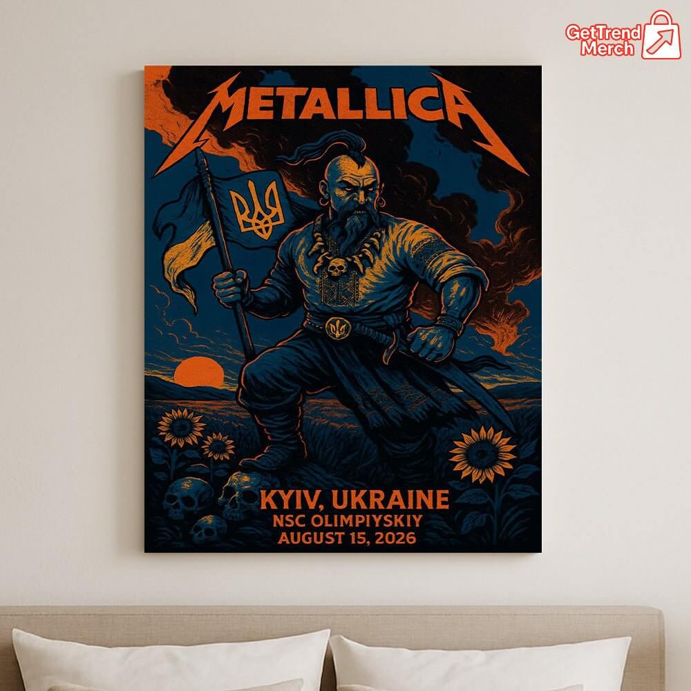 Metallica Kyiv Ukraine 2026 Poster Canvas Wall Art – NSC Olimpiyskiy Concert Exclusive - Get Trend Merch