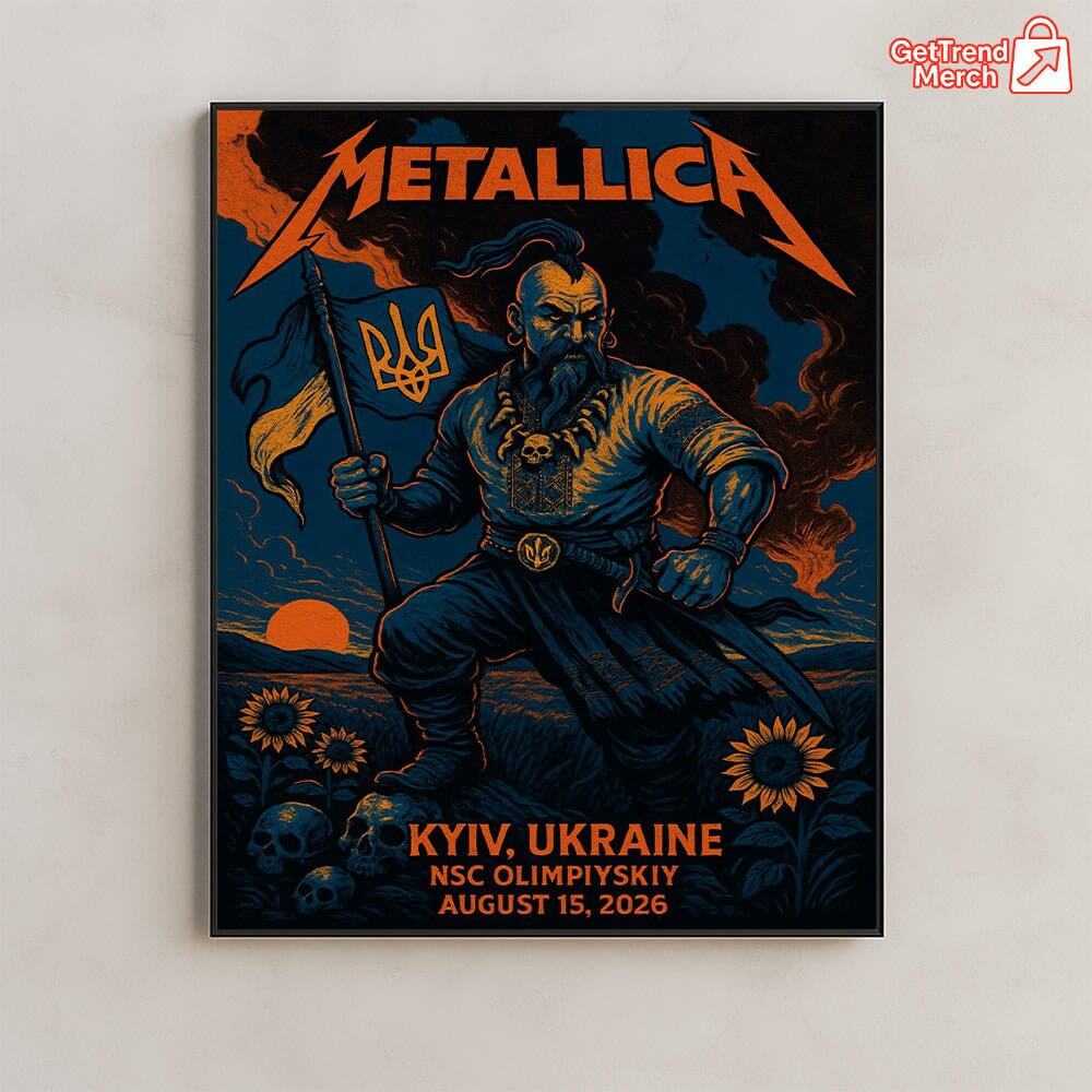 Metallica Kyiv Ukraine 2026 Poster Canvas Wall Art – NSC Olimpiyskiy Concert Exclusive - Get Trend Merch