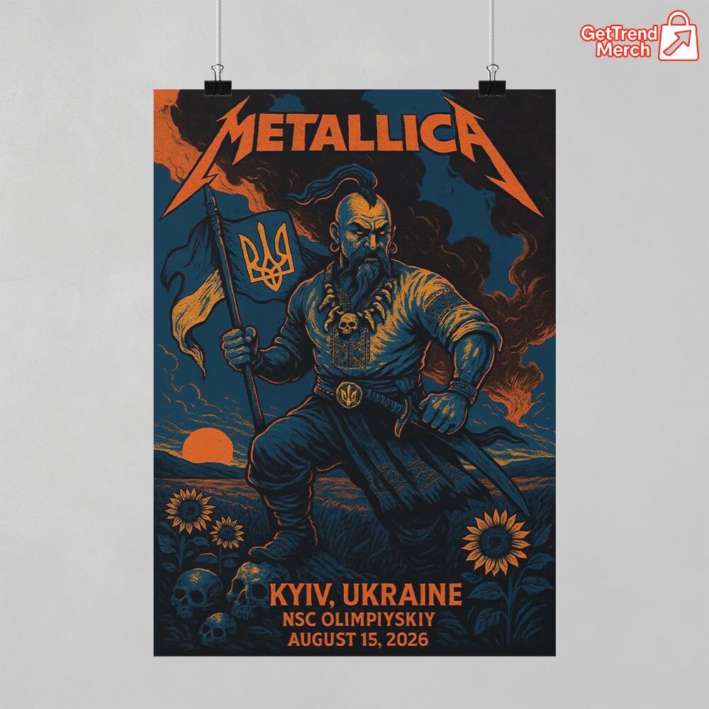 Metallica Kyiv Ukraine 2026 Poster Canvas Wall Art – NSC Olimpiyskiy Concert Exclusive - Get Trend Merch