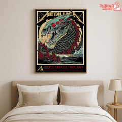 Metallica M72 North America Tour 2025 Canvas Poster – Rhys Cooper Artwork, Heavy Metal Wall Art Print