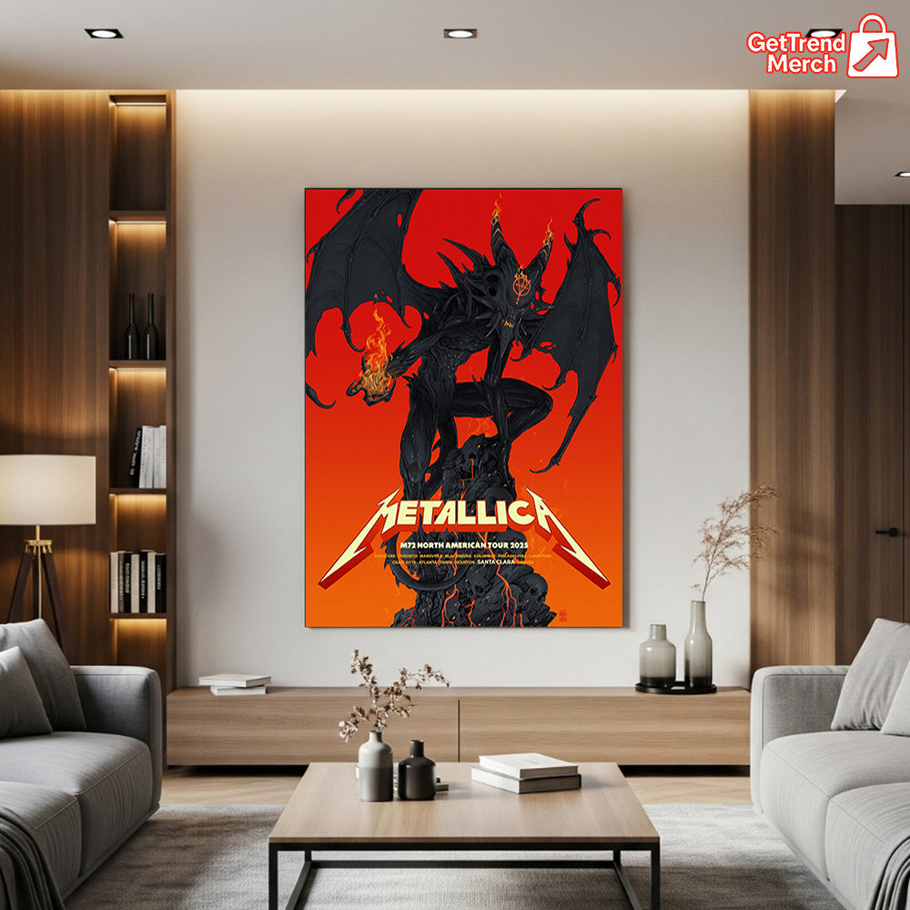 Metallica M72 Santa Clara 2025 Pop-Up Shop Poster Canvas Wall Art - Get Trend Merch
