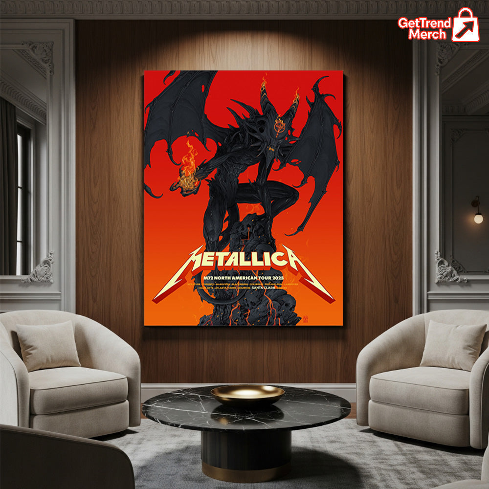 Metallica M72 Santa Clara 2025 Pop-Up Shop Poster Canvas Wall Art - Get Trend Merch