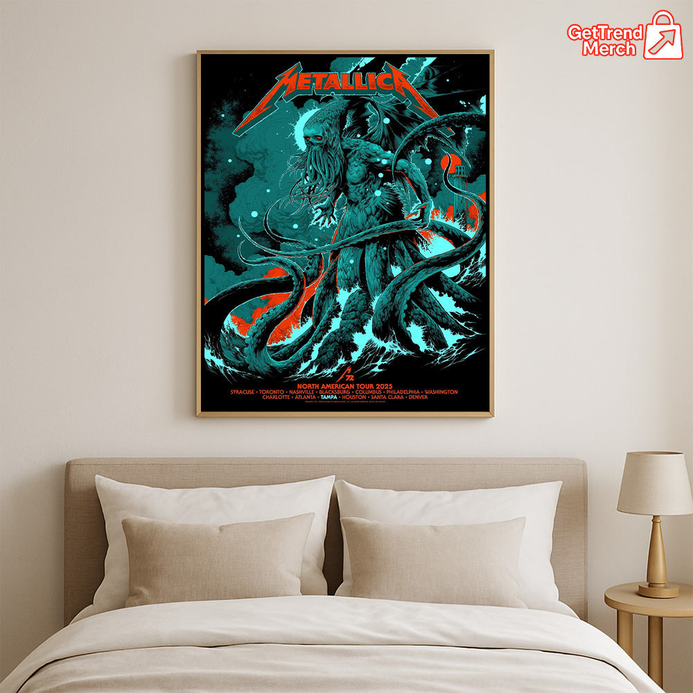 Metallica M72 Tour 2025 Canvas Poster – Tonight In Tampa Setlist Wall Art by Ken Taylor - Get Trend Merch