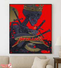 Metallica M72 Tour 2025 Columbus OH Poster – Skeleton Snake Crown Art Print, May 11 Historic Crew Stadium Concert